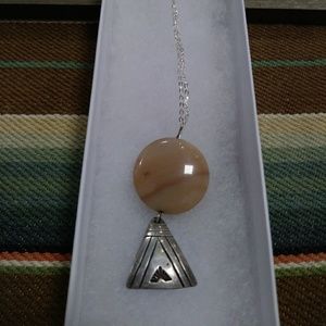 Sterling/Brown jasper necklace